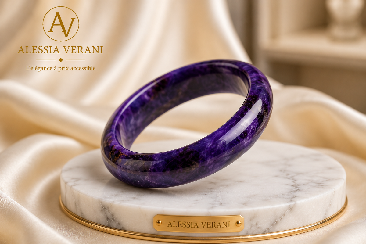 Amethyst Essence Natural Stone Bangle