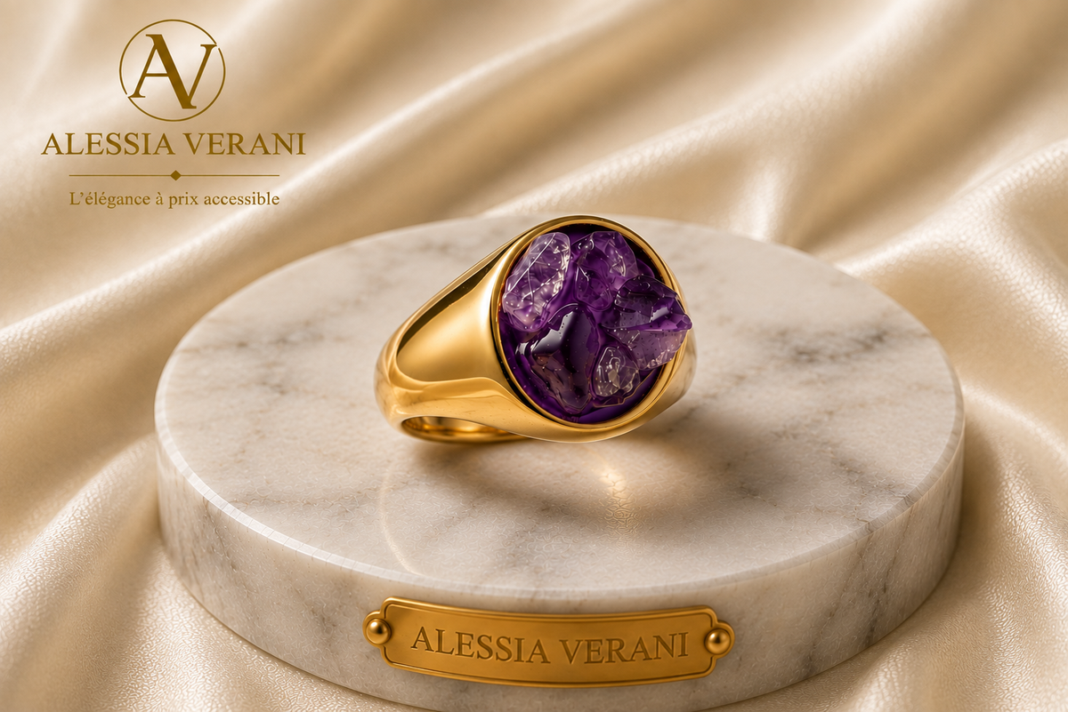Amethyst Aura Statement Ring