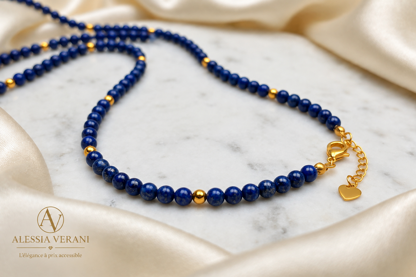 Collier en lapis-lazuli naturel