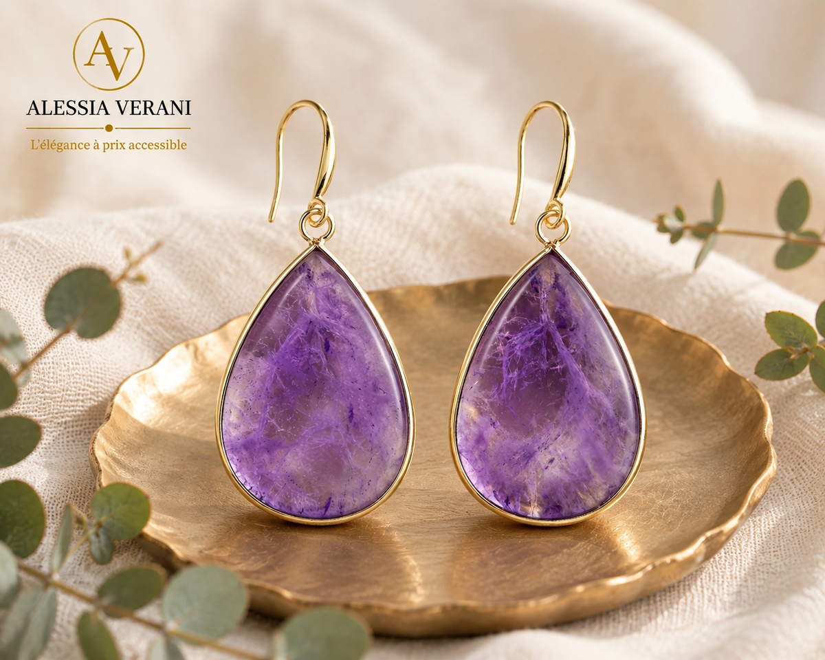 Amethyst Teardrop Earrings