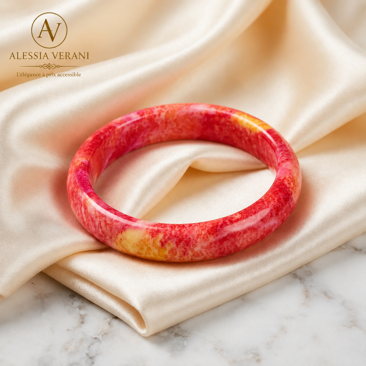 Natural Strawberry Quartz Bangle