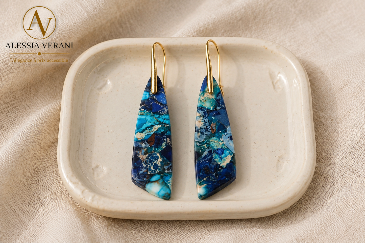 Natural Stone Azure Imperial Earrings