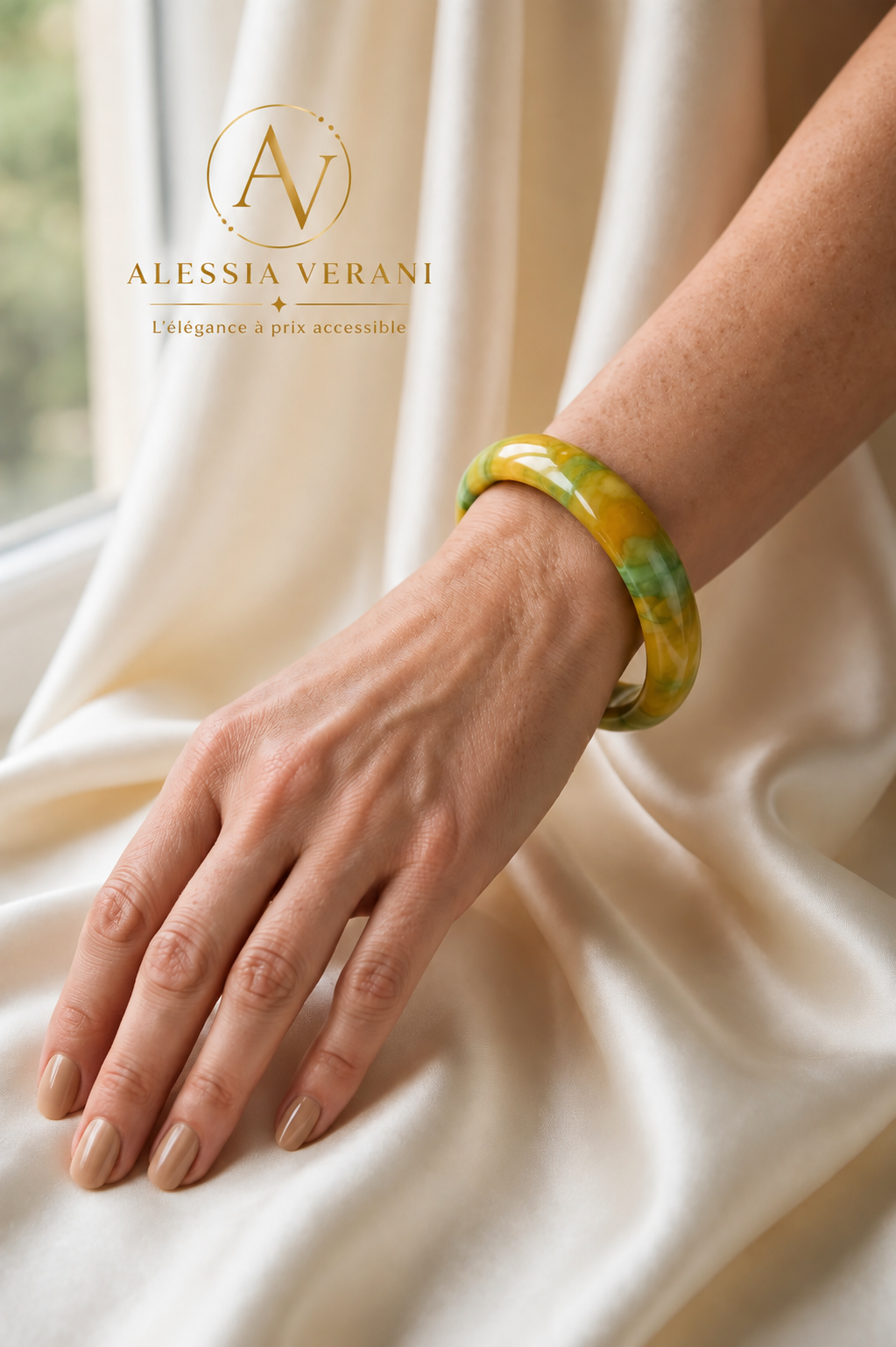 Aurora Harmony Natural Stone Bangle
