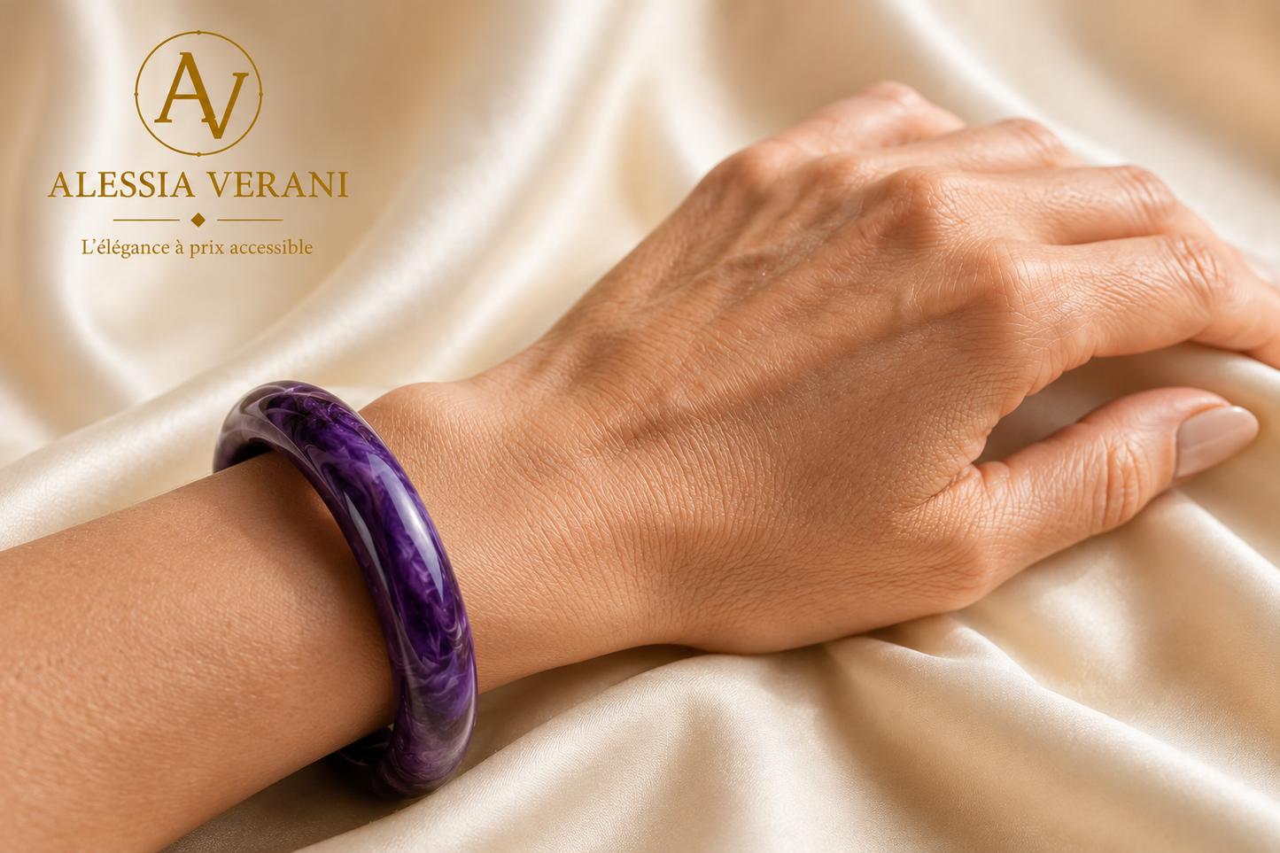 Amethyst Essence Natural Stone Bangle