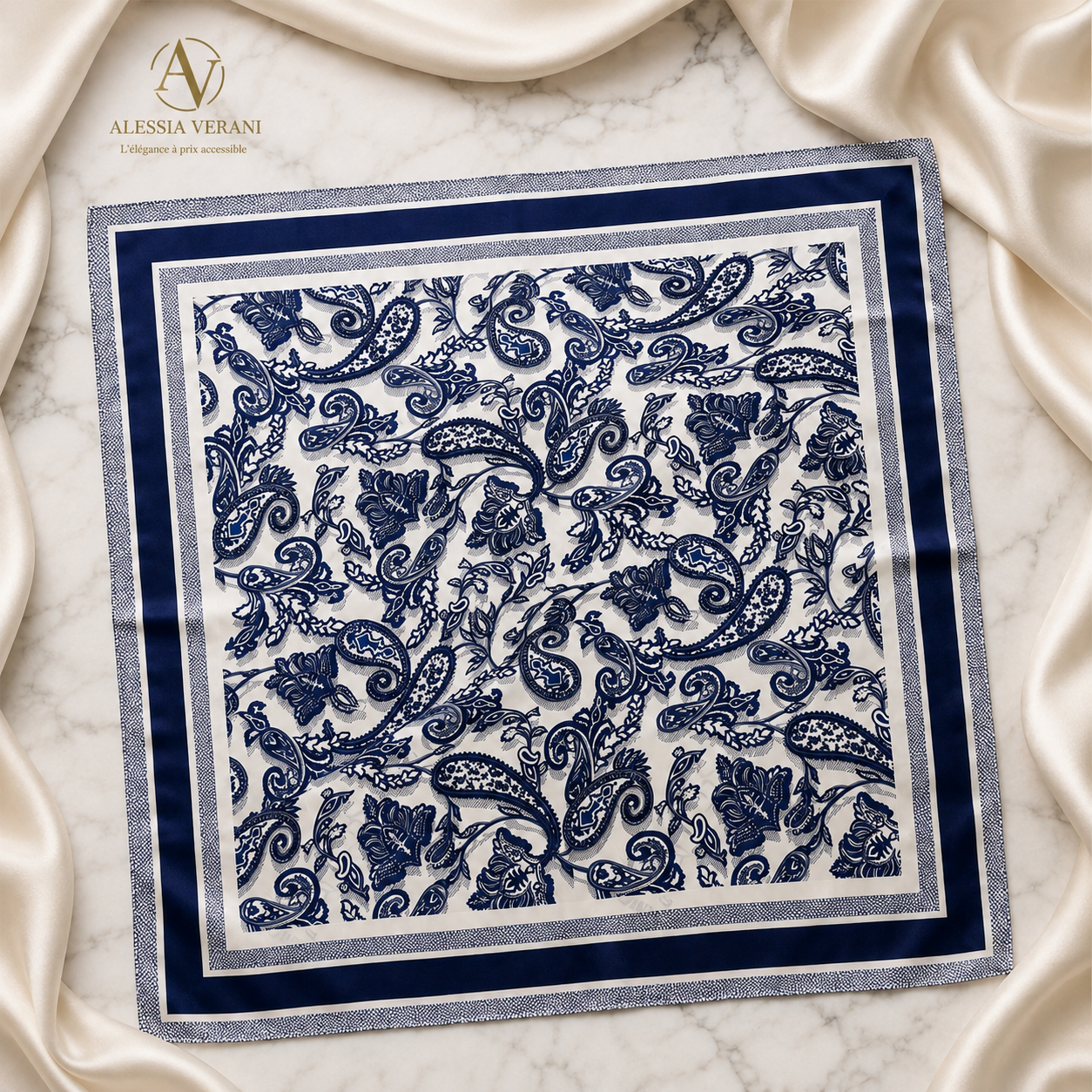 Heritage Paisley 100% Silk Square Scarf