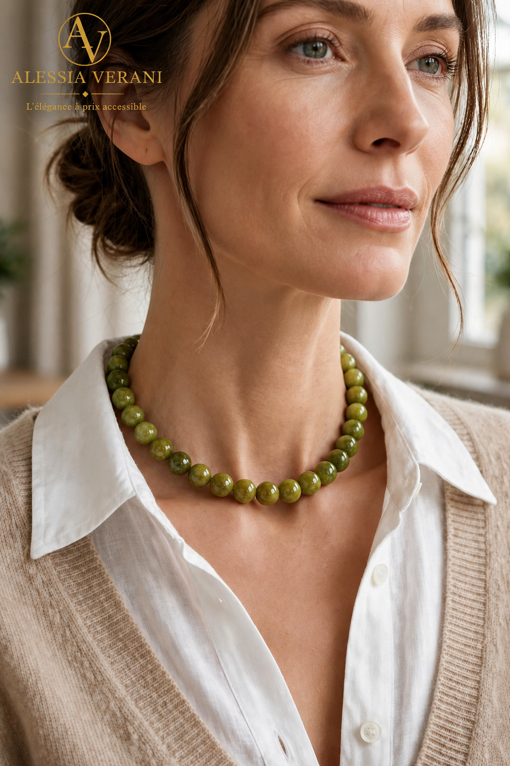 Natural Peridot Beaded Necklace