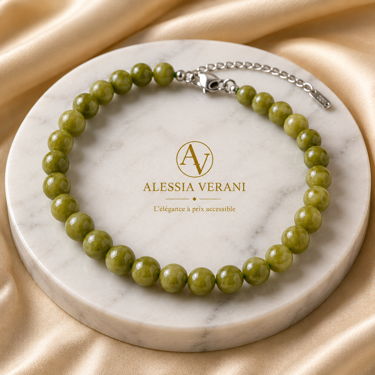 Natural Peridot Beaded Necklace