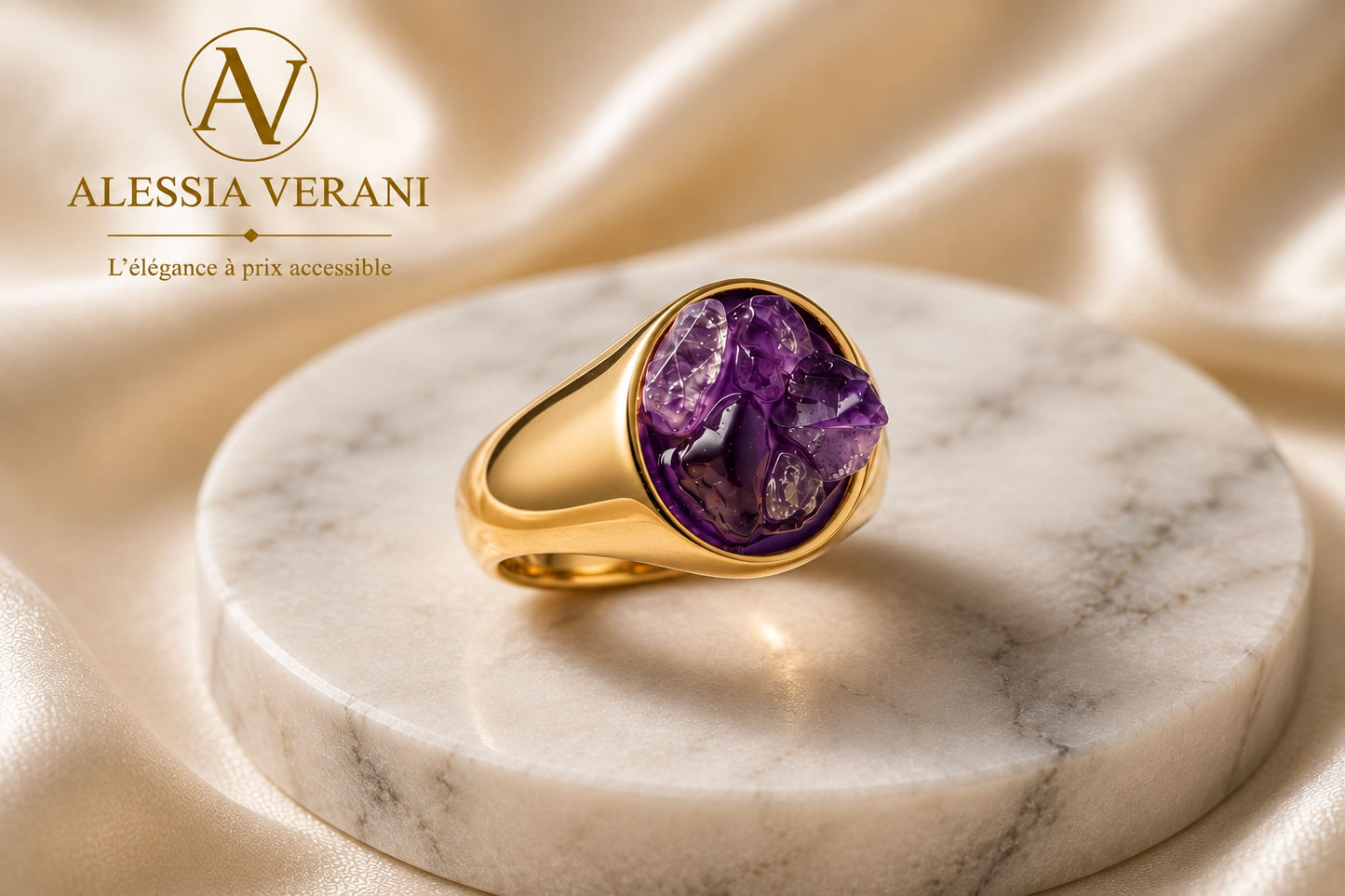 Amethyst Aura Statement Ring