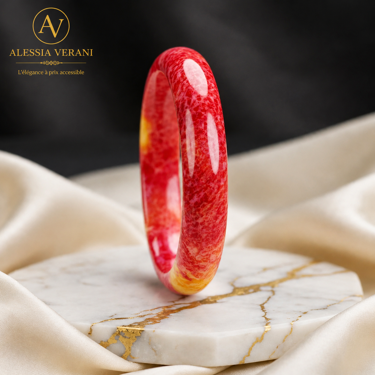 Natural Strawberry Quartz Bangle