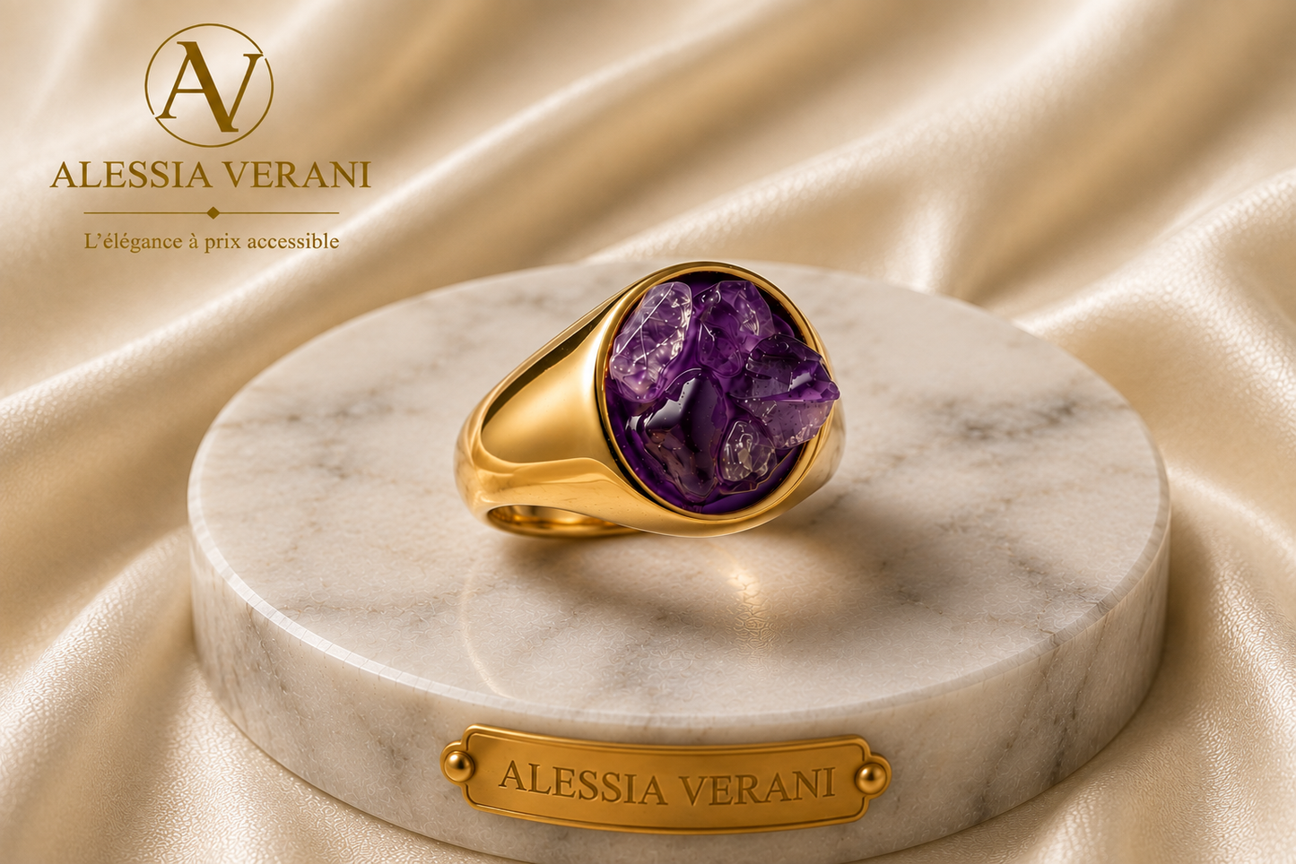 Amethyst Aura Statement Ring