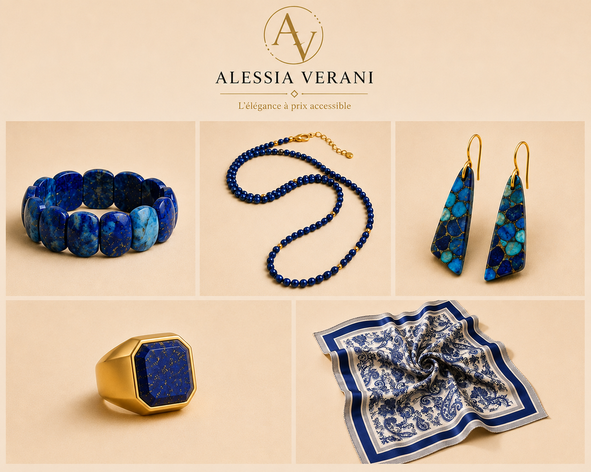 Collection Signature Lapis Lazuli – Parure 5 pièces