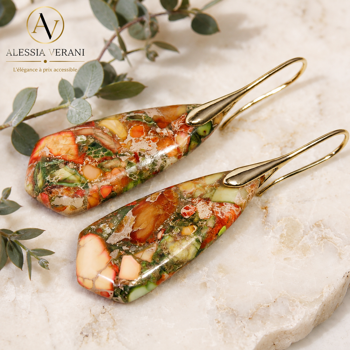 Autumn Bloom Natural Stone Earrings