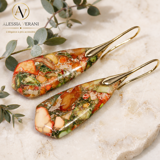 Autumn Bloom Natural Stone Earrings