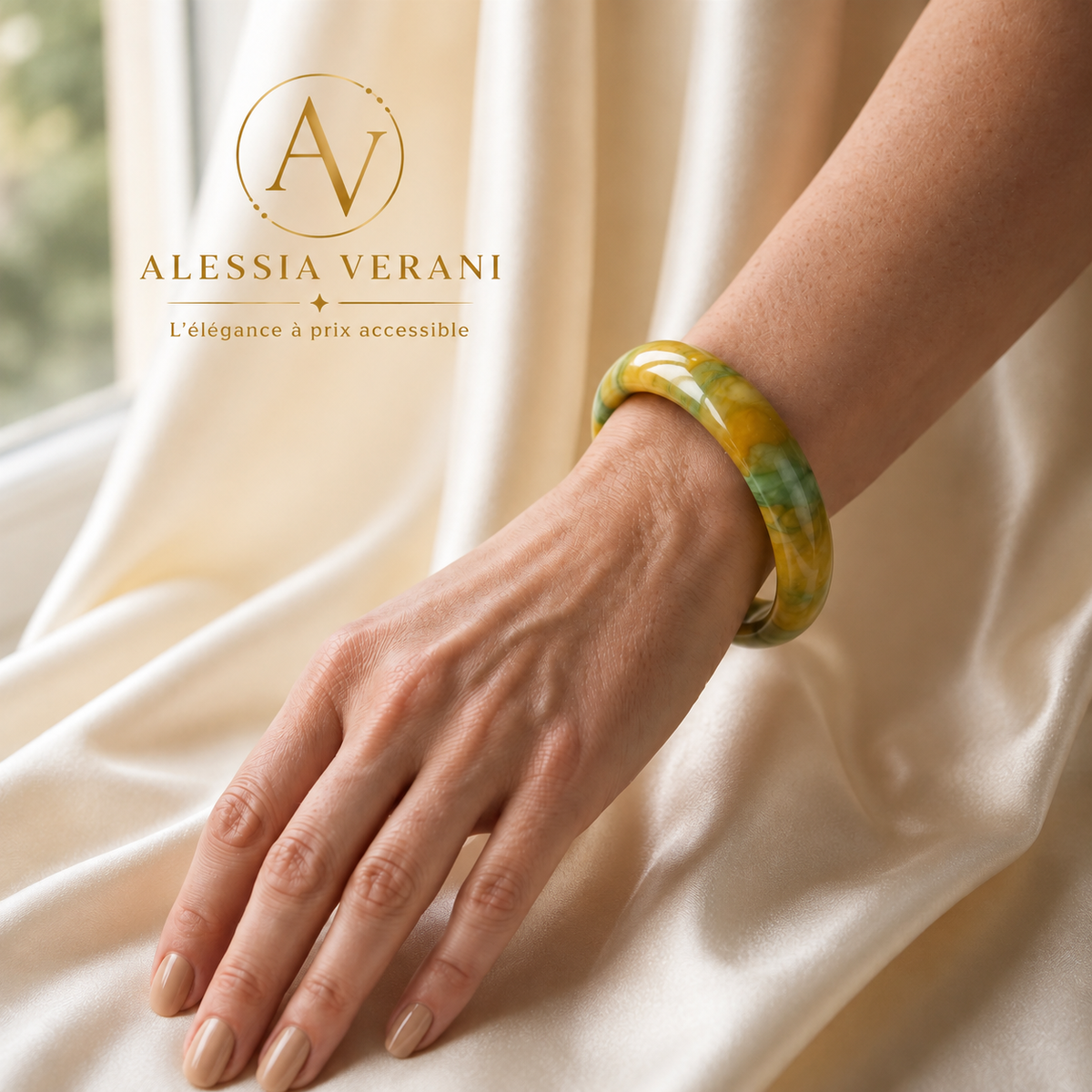 Aurora Harmony Natural Stone Bangle