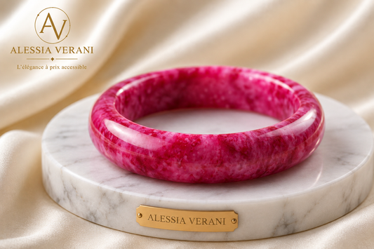 Cherry Blossom Agate Bangle
