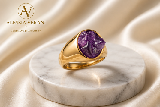 Amethyst Aura Statement Ring
