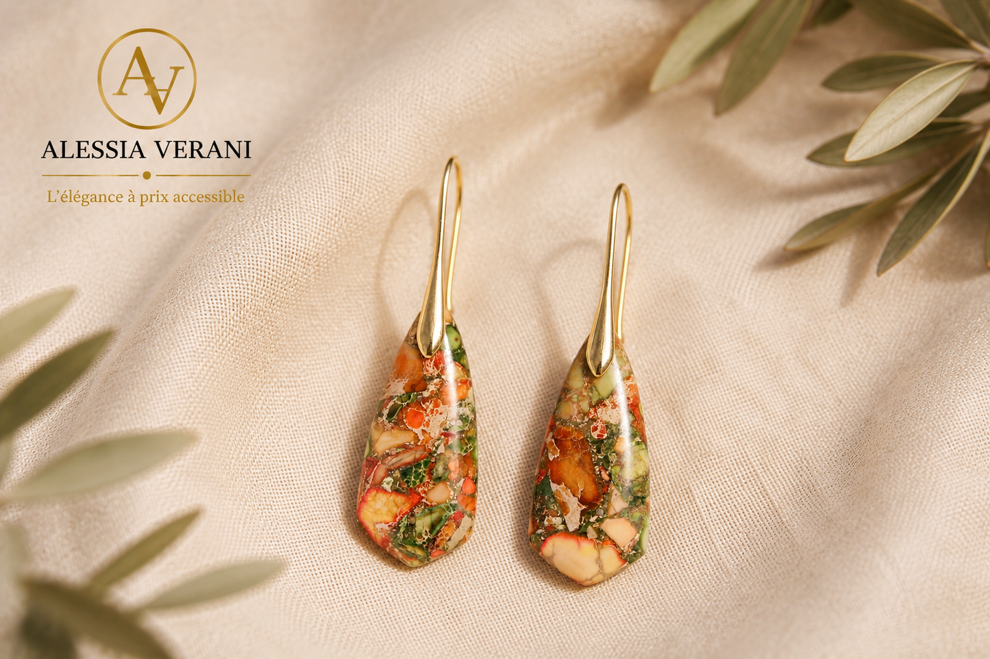 Autumn Bloom Natural Stone Earrings