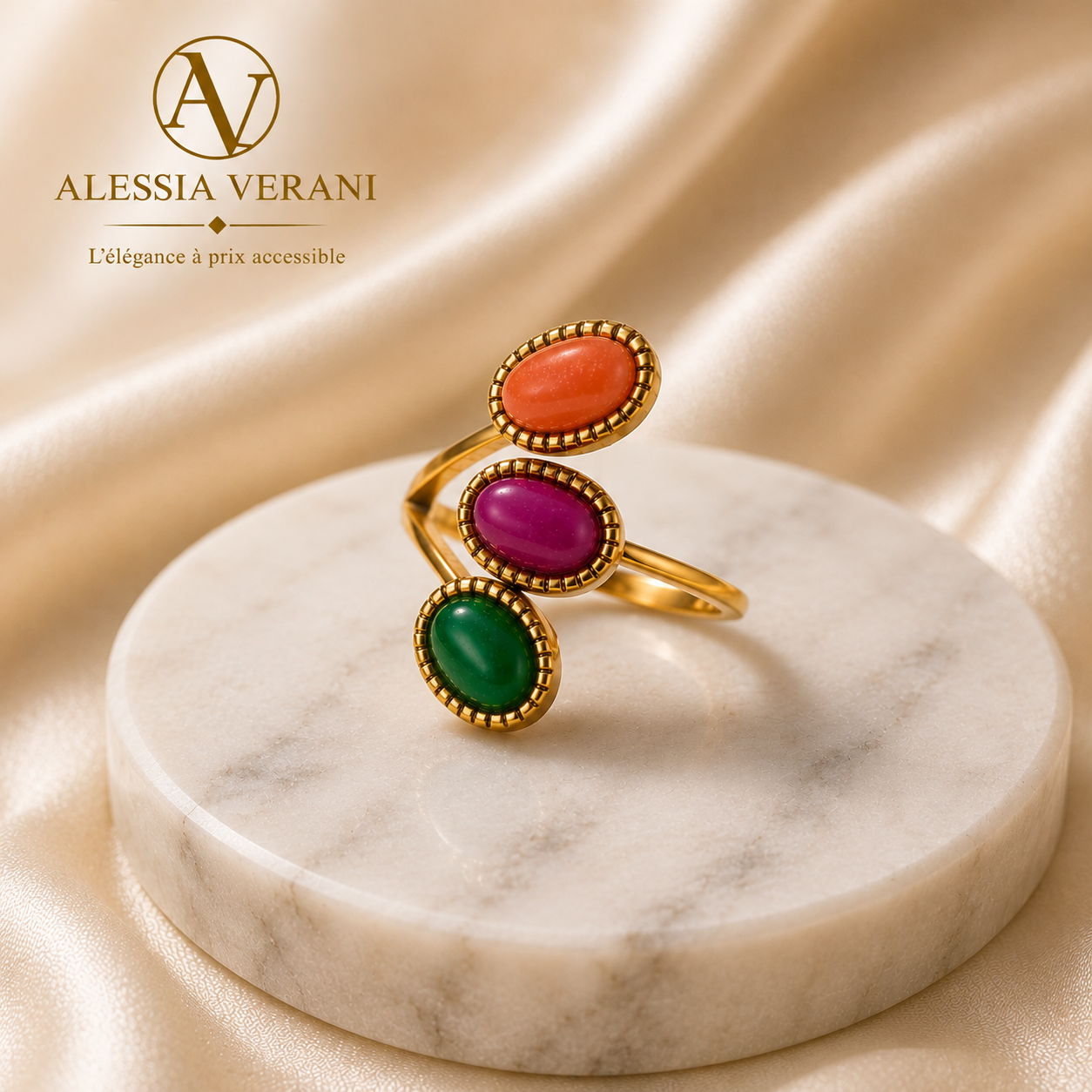 Aurora Mosaic Adjustable Ring