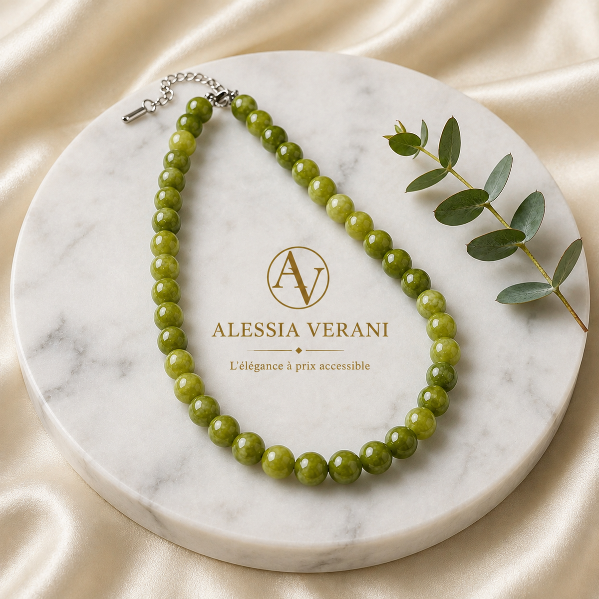 Natural Peridot Beaded Necklace