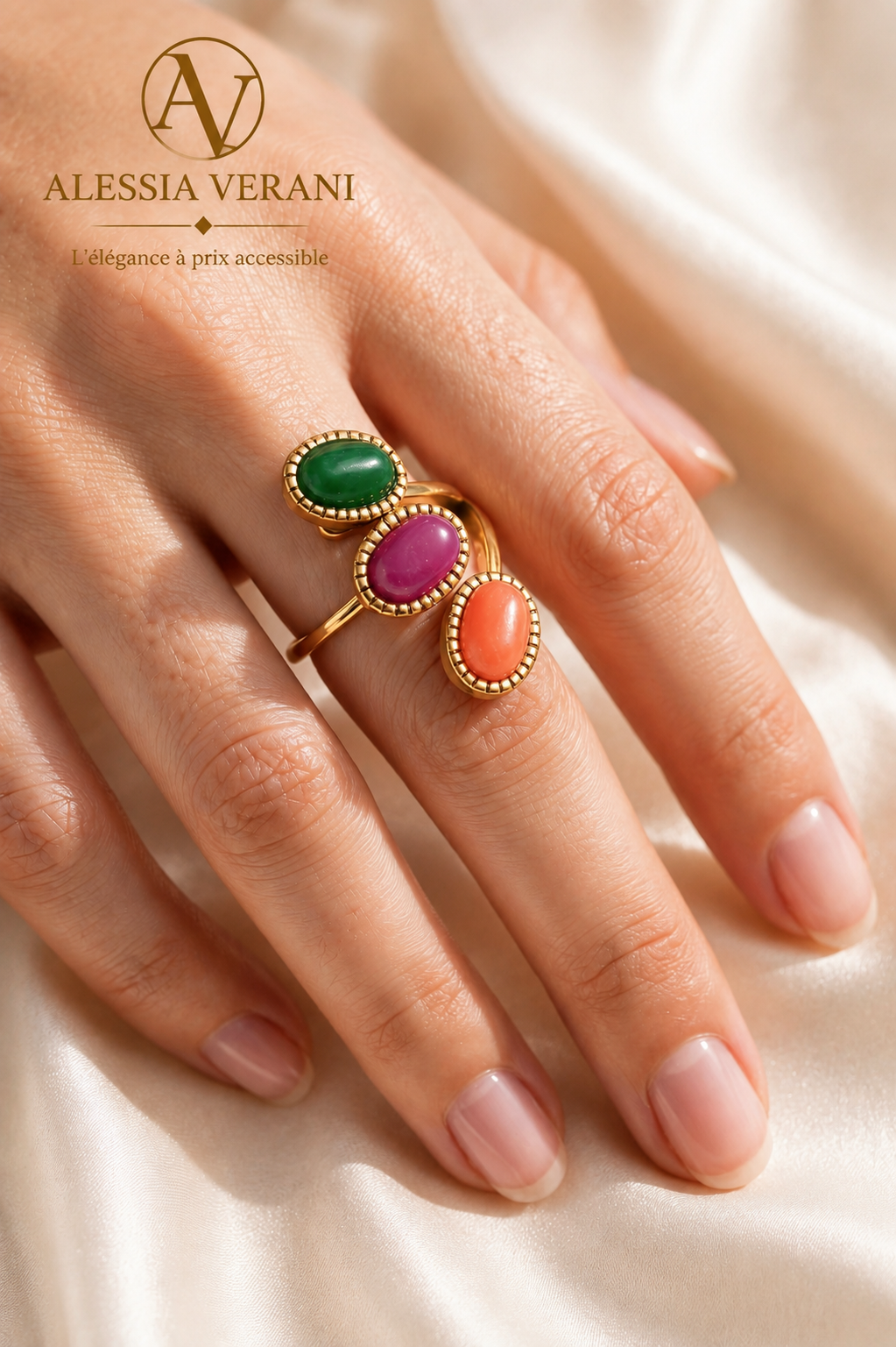 Aurora Mosaic Adjustable Ring