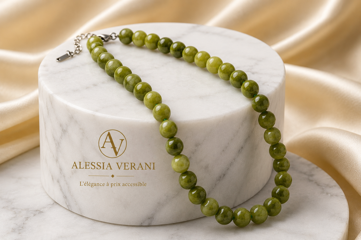 Natural Peridot Beaded Necklace
