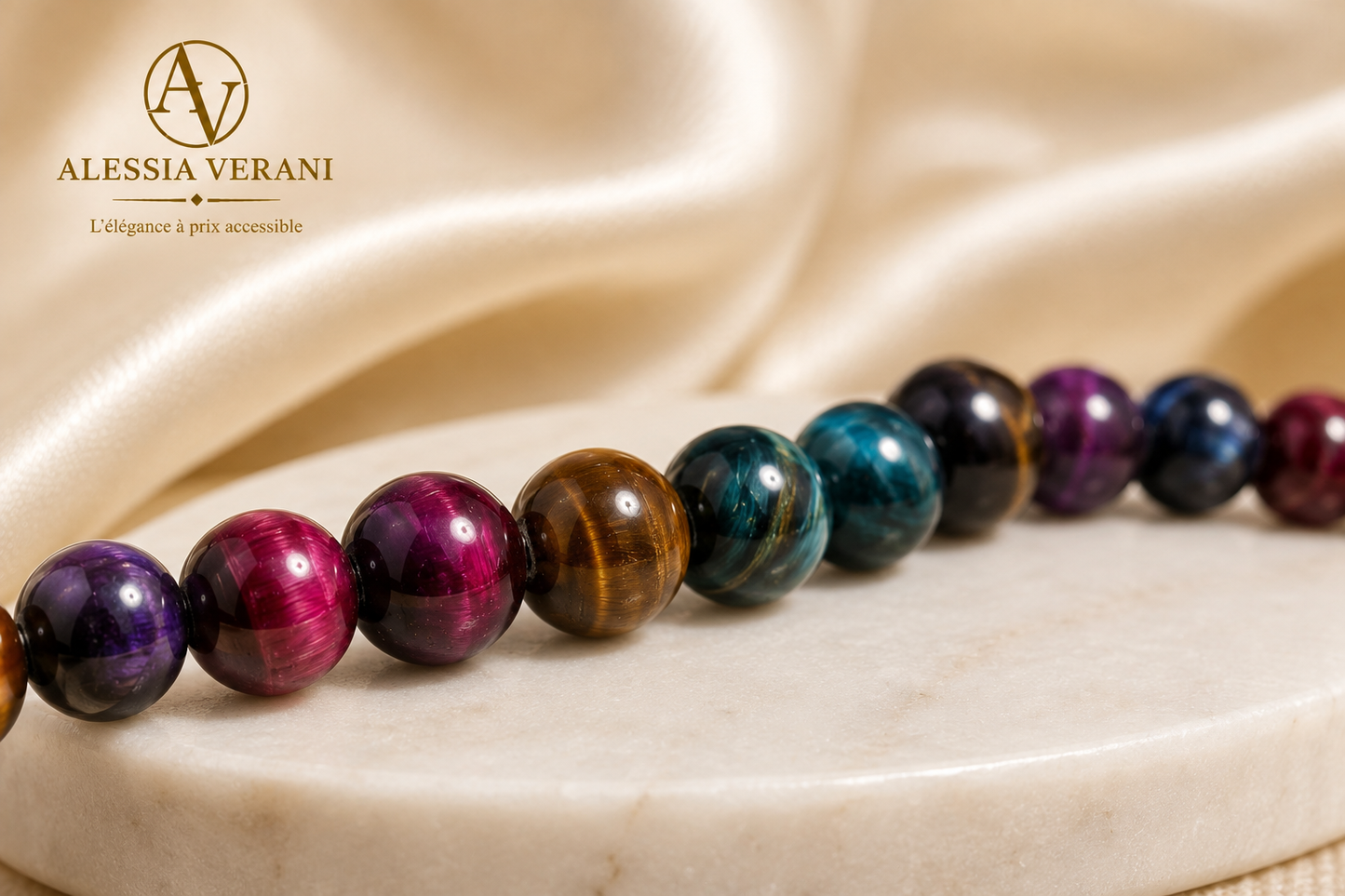 Mosaic Agate Beaded Necklace