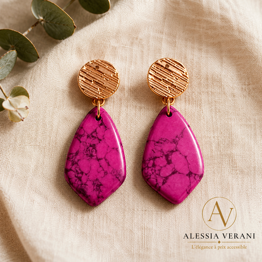 Natural Polychrome Stone Earrings