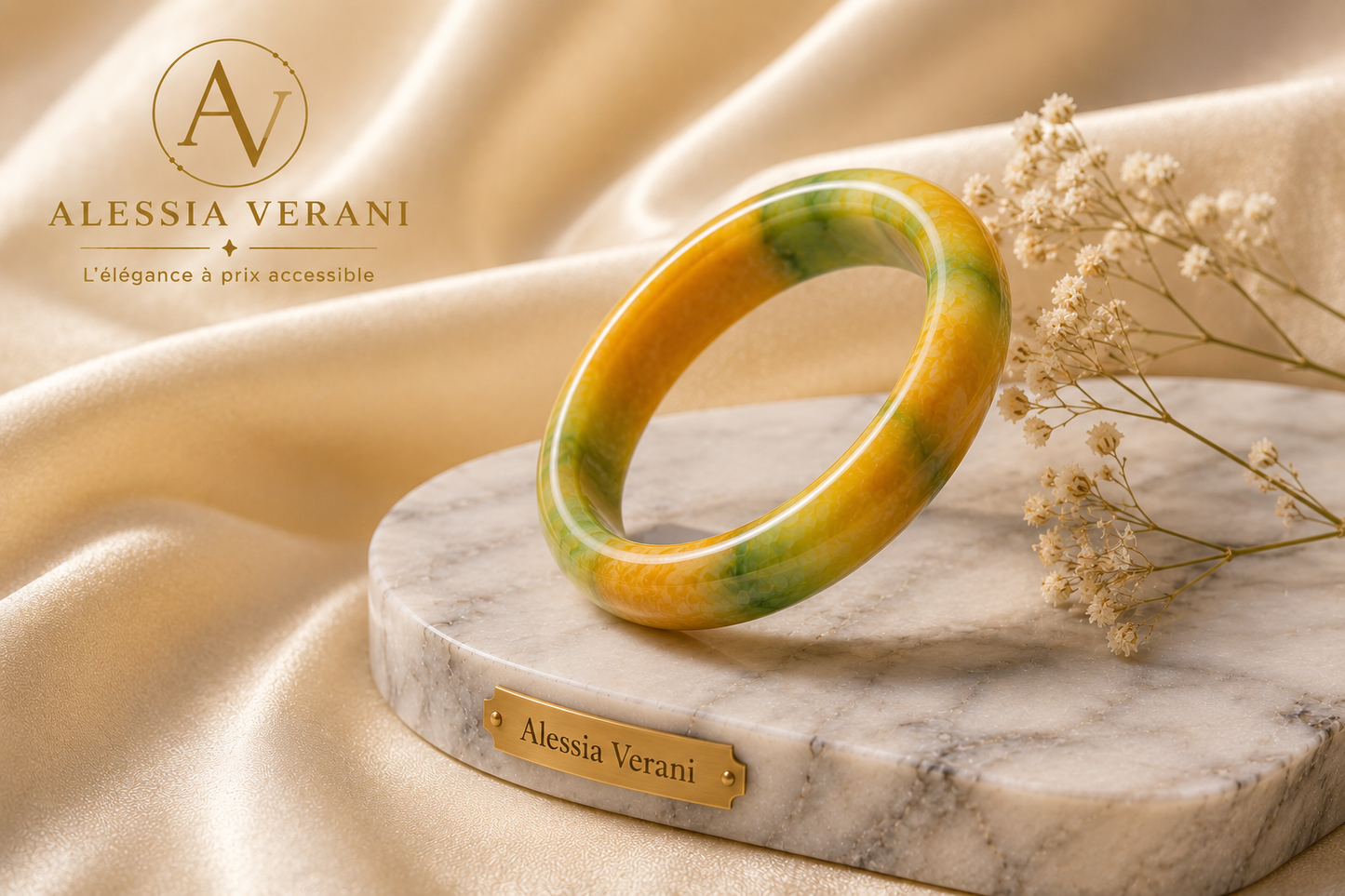 Aurora Harmony Natural Stone Bangle