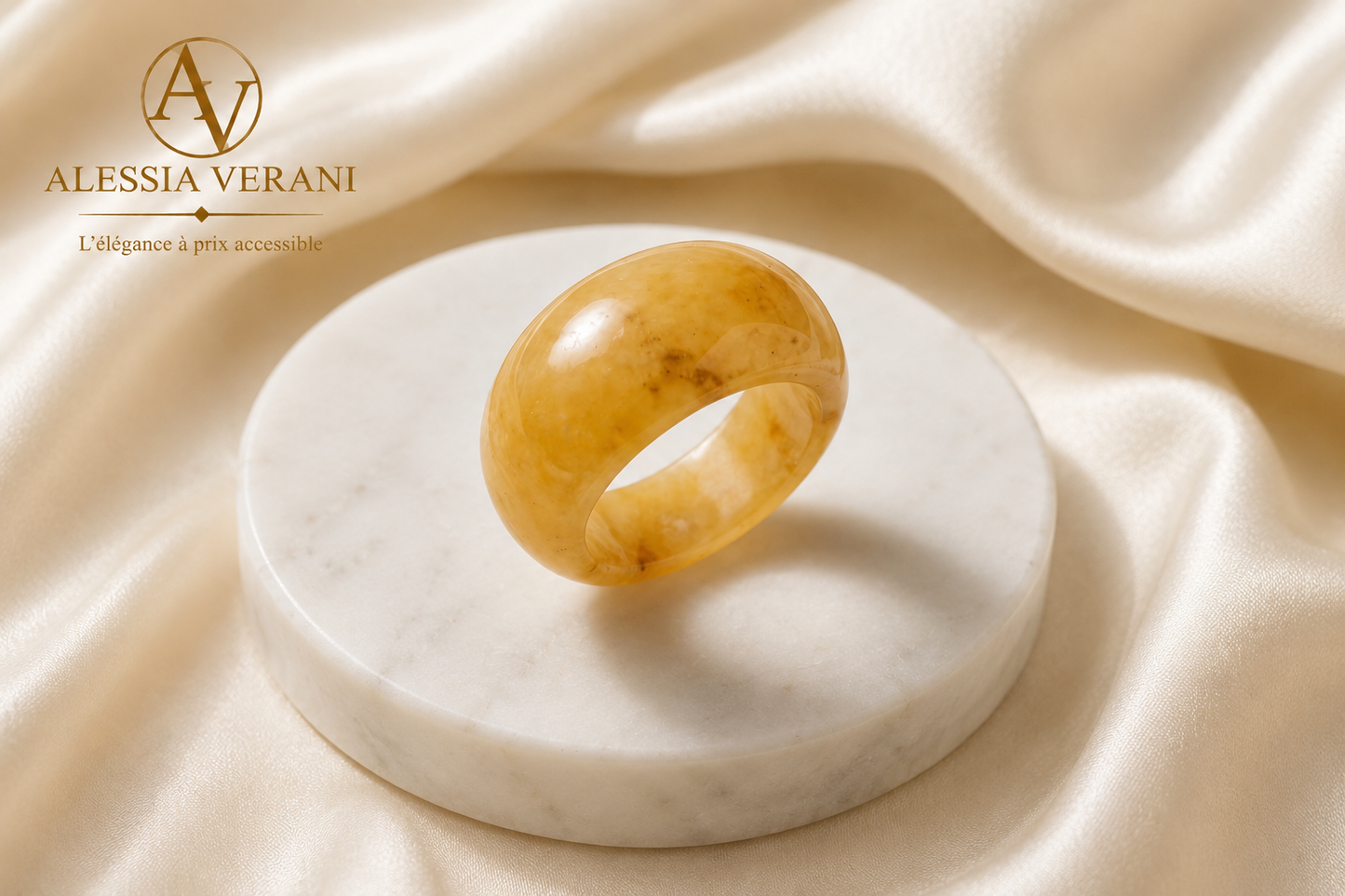 Golden Glow Yellow Calcite Ring