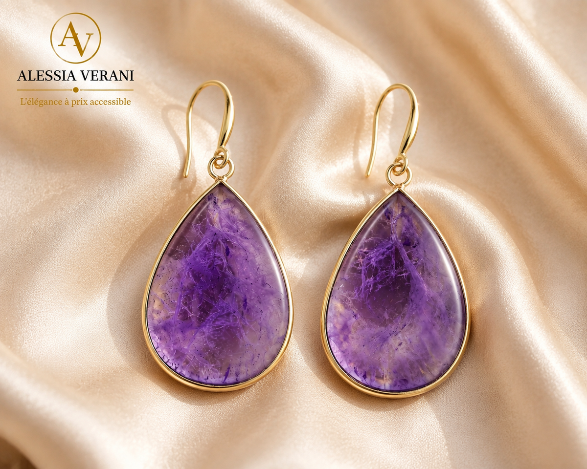 Amethyst Teardrop Earrings