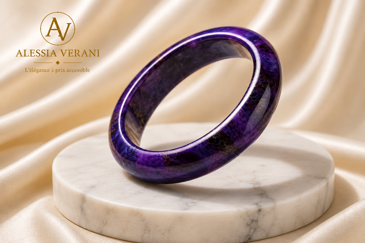 Amethyst Essence Natural Stone Bangle
