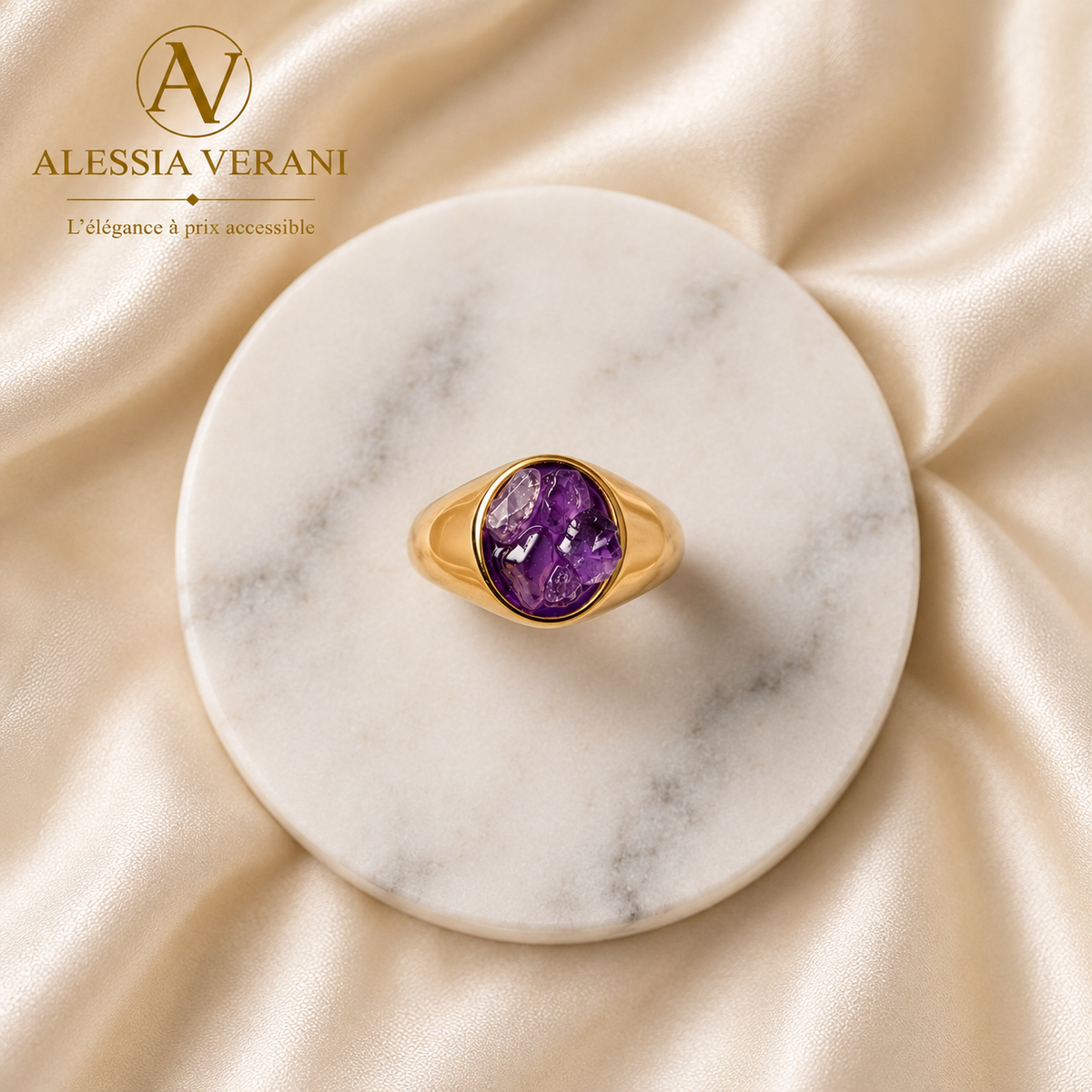 Amethyst Aura Statement Ring