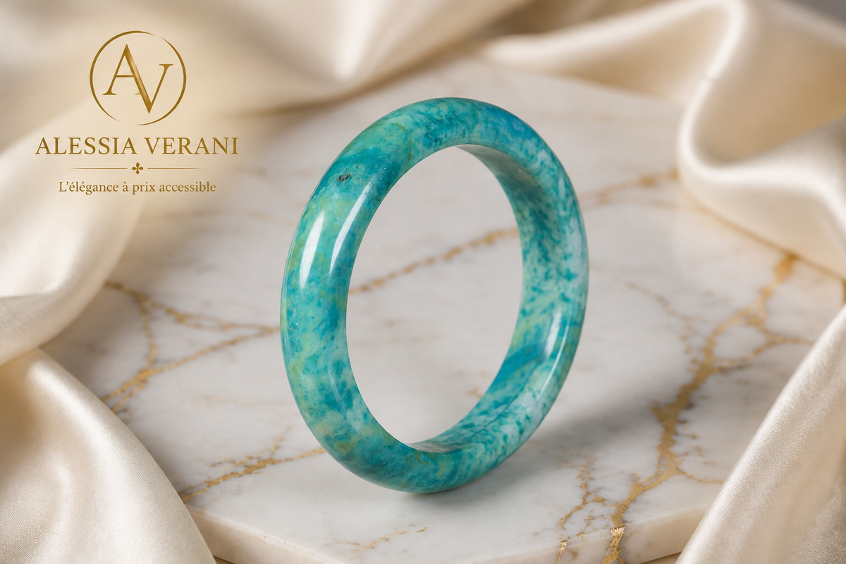 Natural Sugituite (Sugilite) Blue-Green Statement Bangle