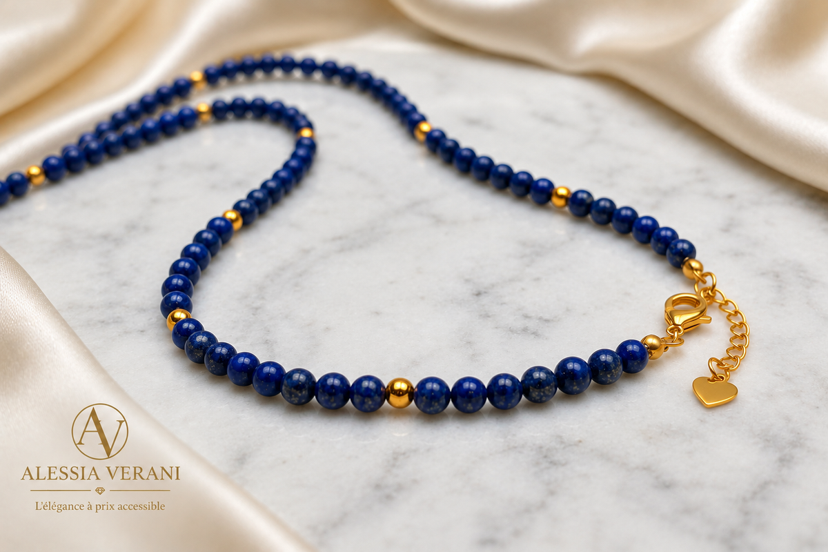 Collier en lapis-lazuli naturel
