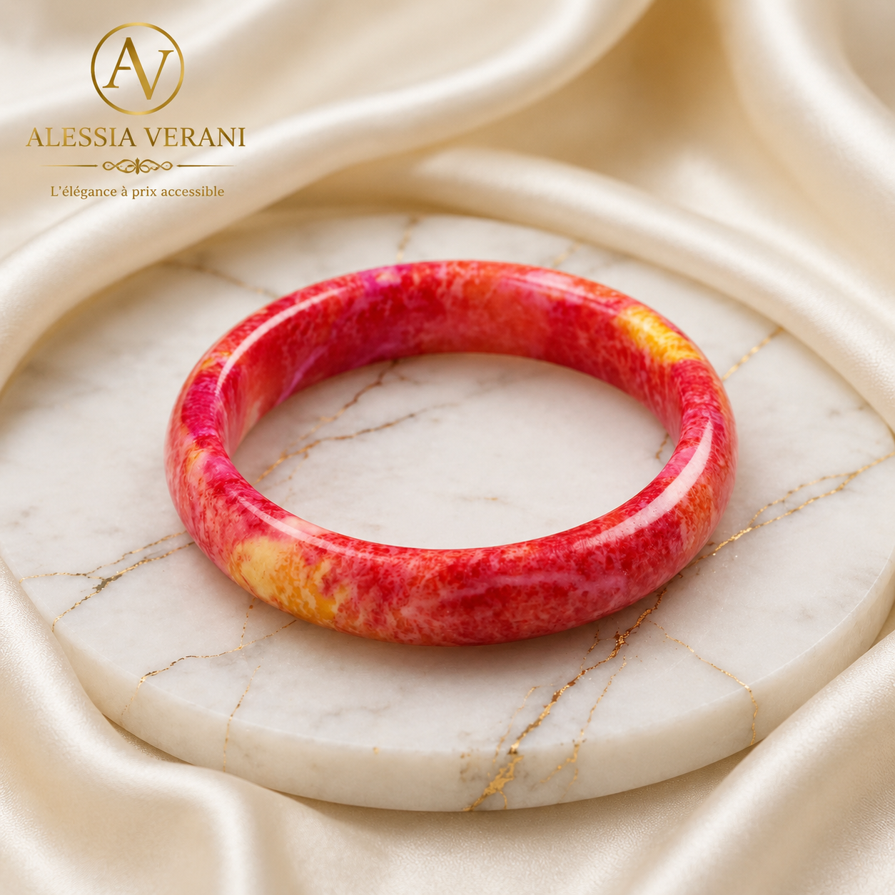 Natural Strawberry Quartz Bangle