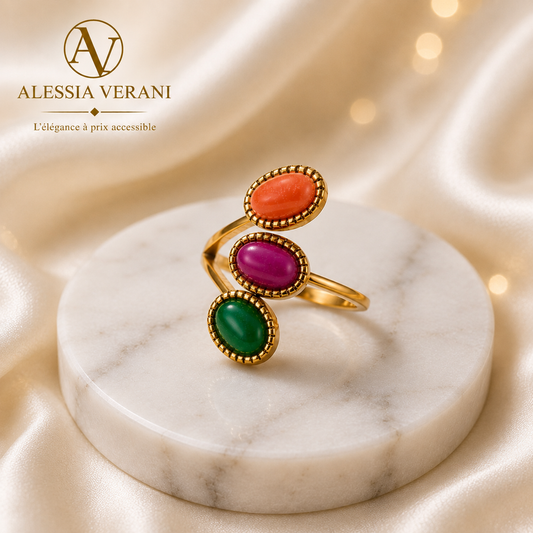 Aurora Mosaic Adjustable Ring