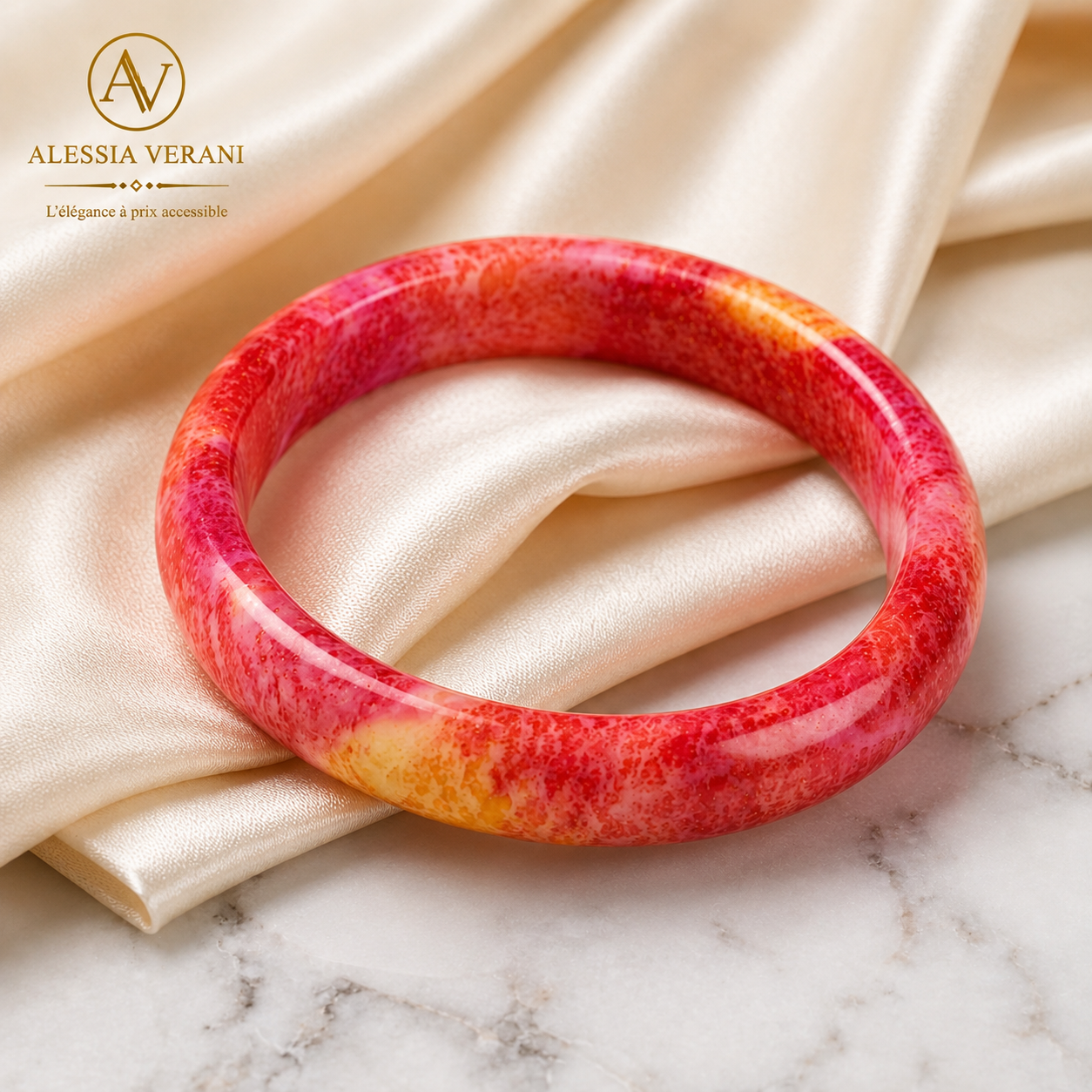Natural Strawberry Quartz Bangle