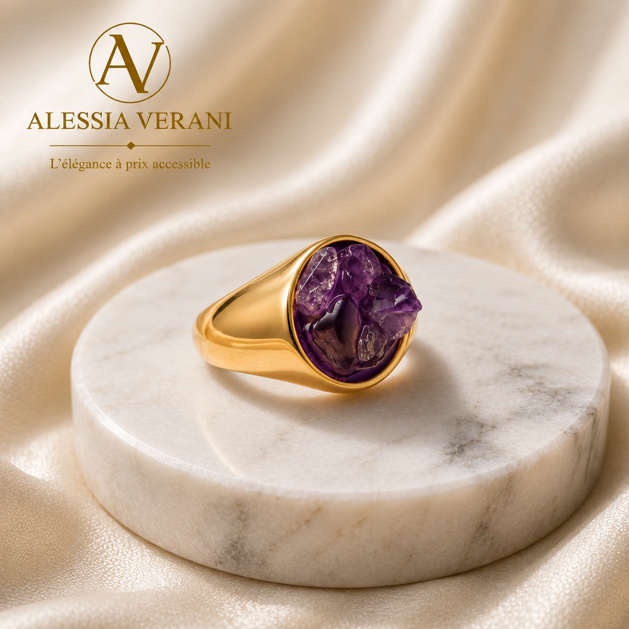 Amethyst Aura Statement Ring