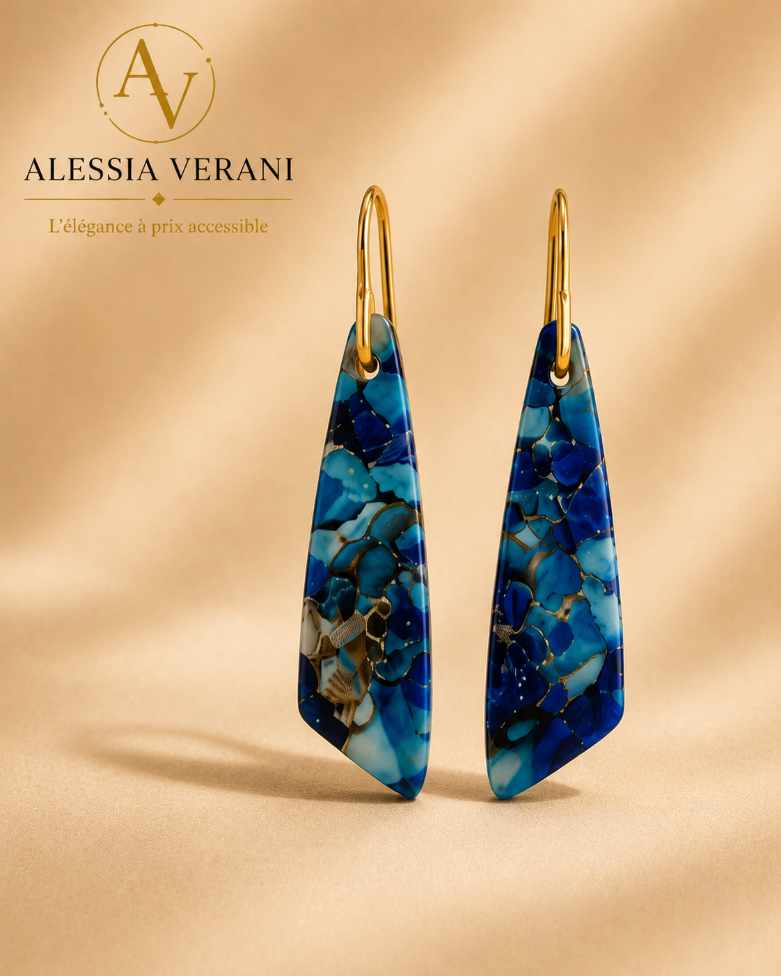 Natural Stone Azure Imperial Earrings