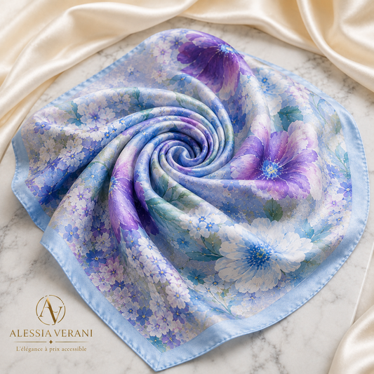 Blush Bloom 100% Silk Square Scarf