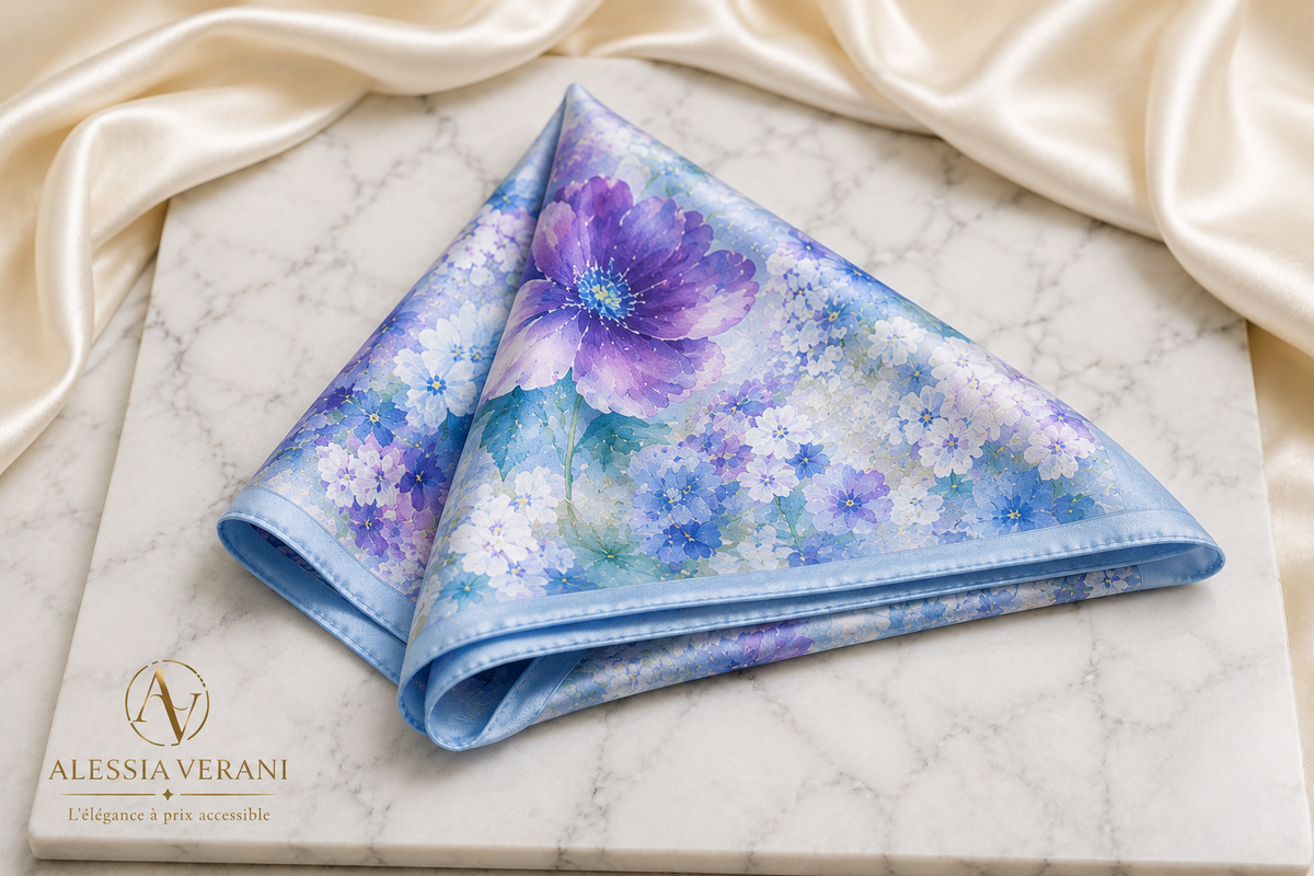 Blush Bloom 100% Silk Square Scarf