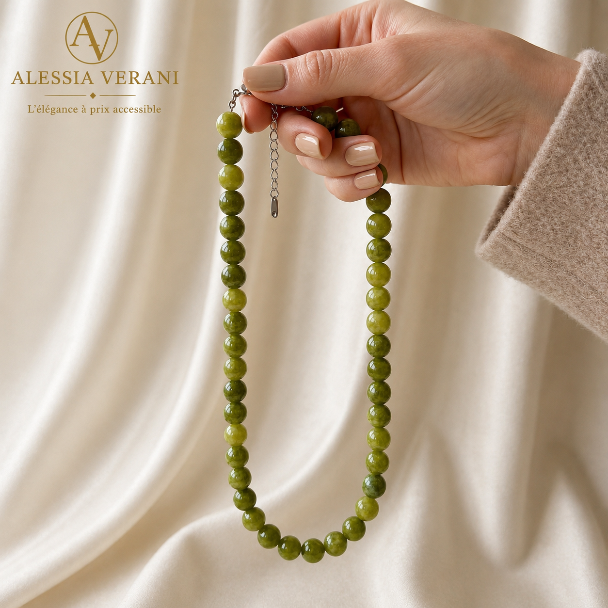 Natural Peridot Beaded Necklace