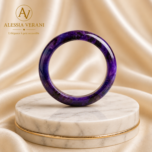 Amethyst Essence Natural Stone Bangle