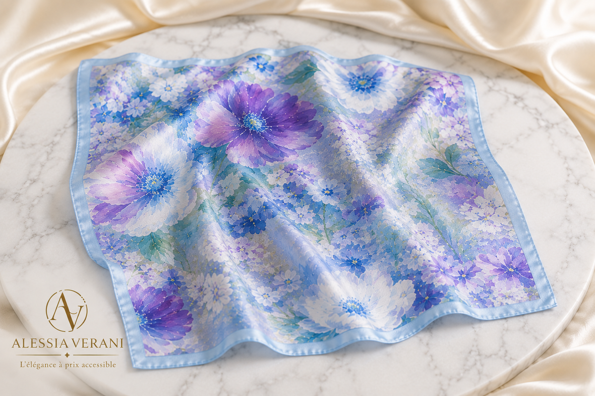 Blush Bloom 100% Silk Square Scarf