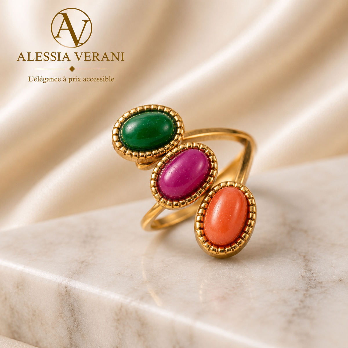 Aurora Mosaic Adjustable Ring