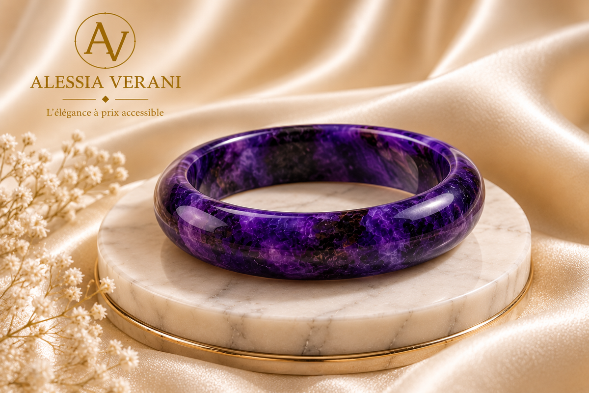 Amethyst Essence Natural Stone Bangle