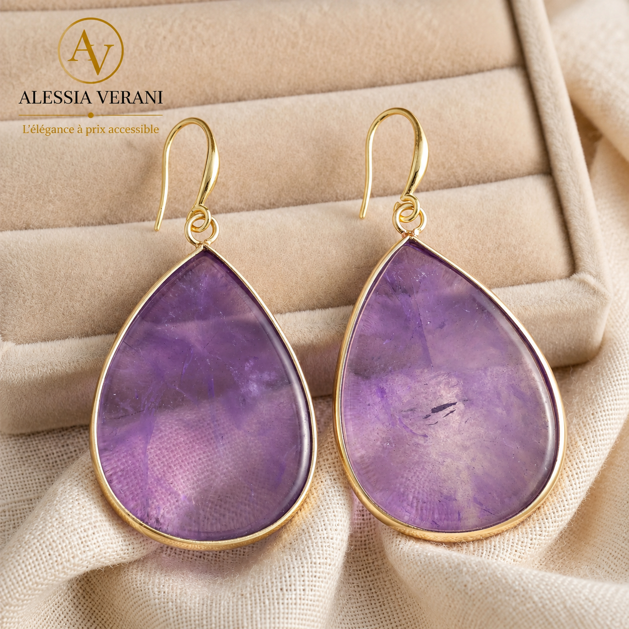 Amethyst Teardrop Earrings