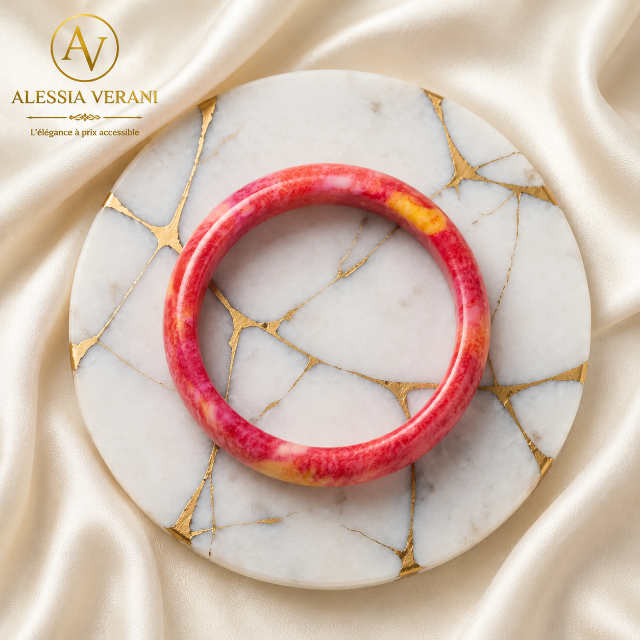 Natural Strawberry Quartz Bangle