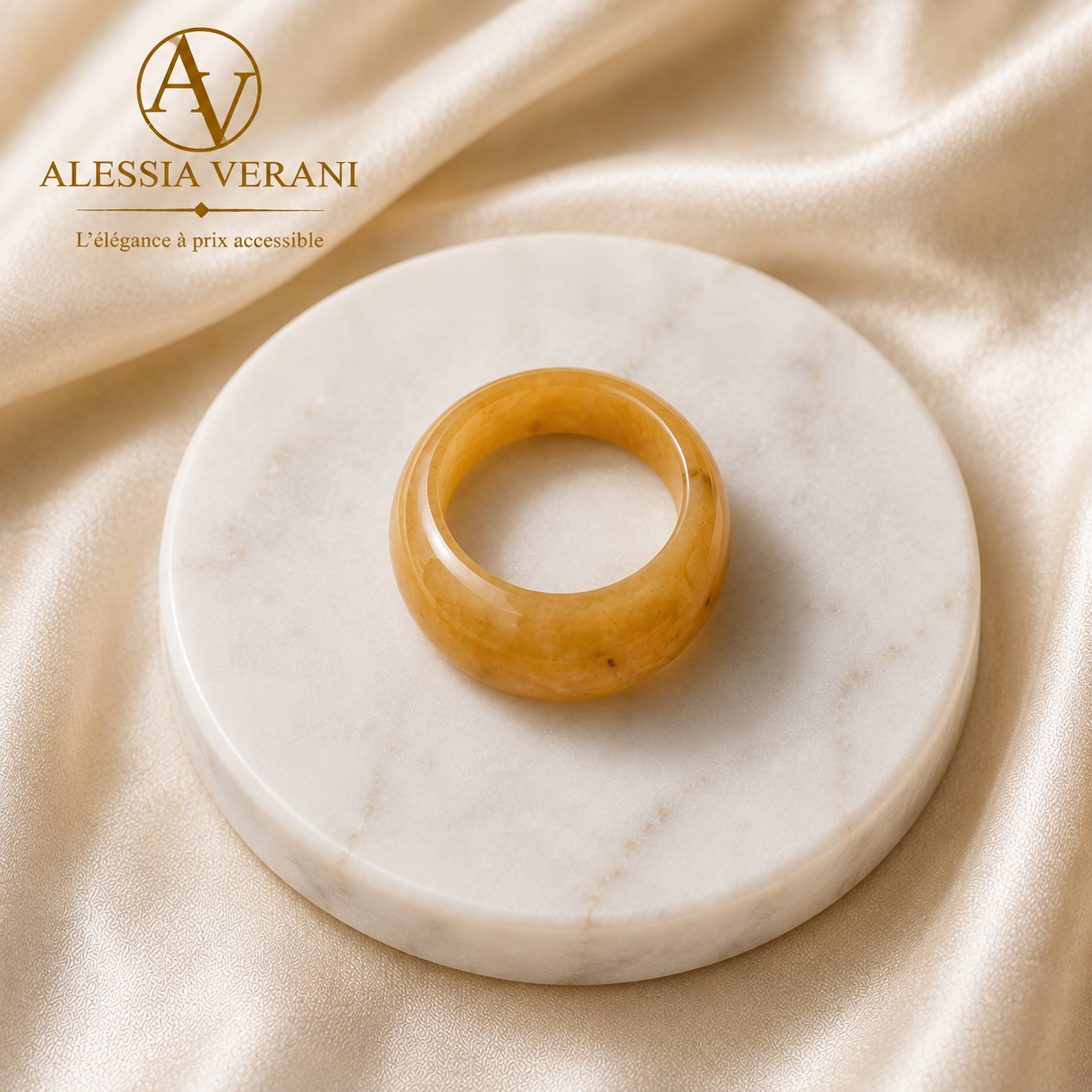 Golden Glow Yellow Calcite Ring