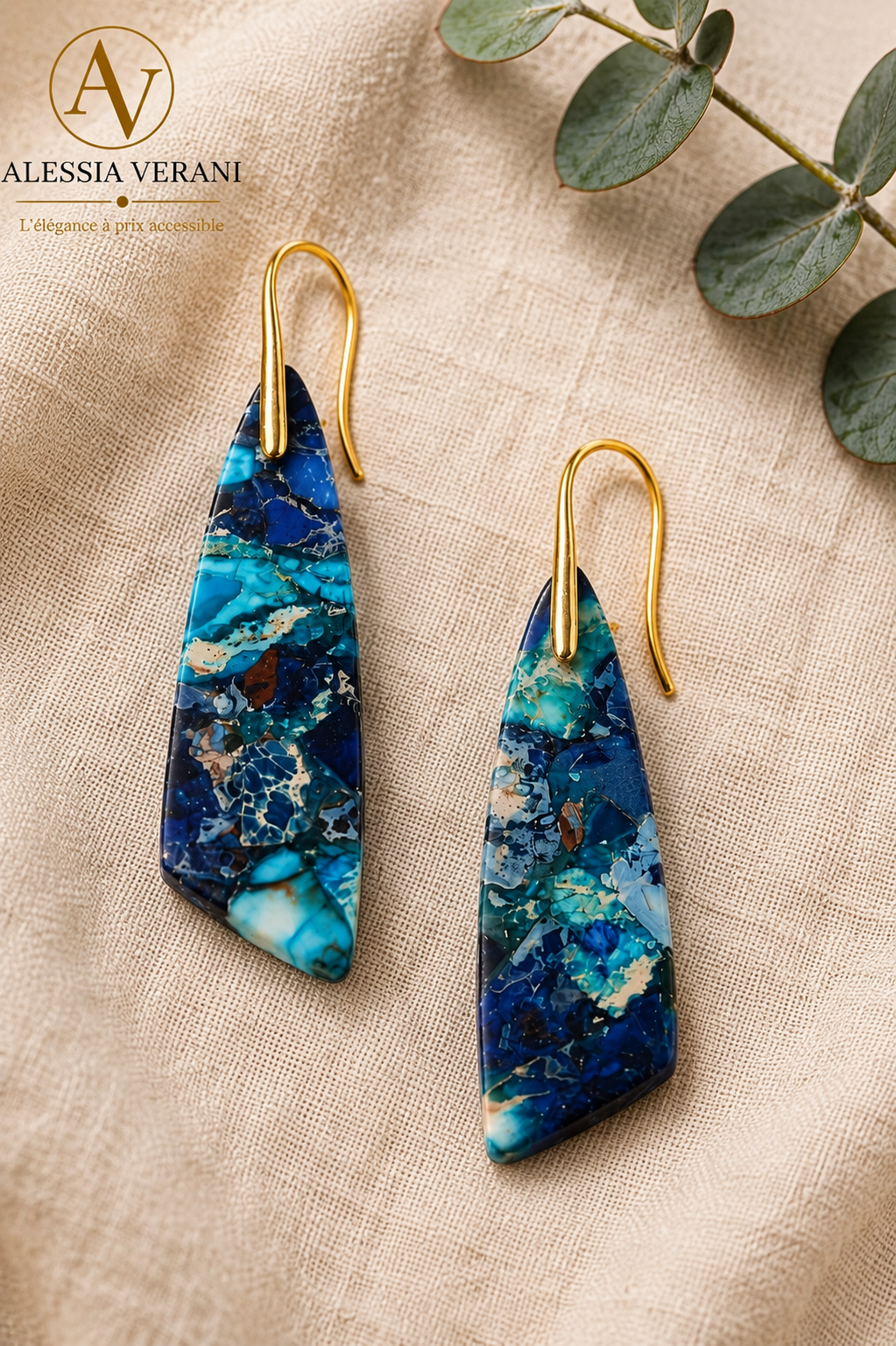 Natural Stone Azure Imperial Earrings